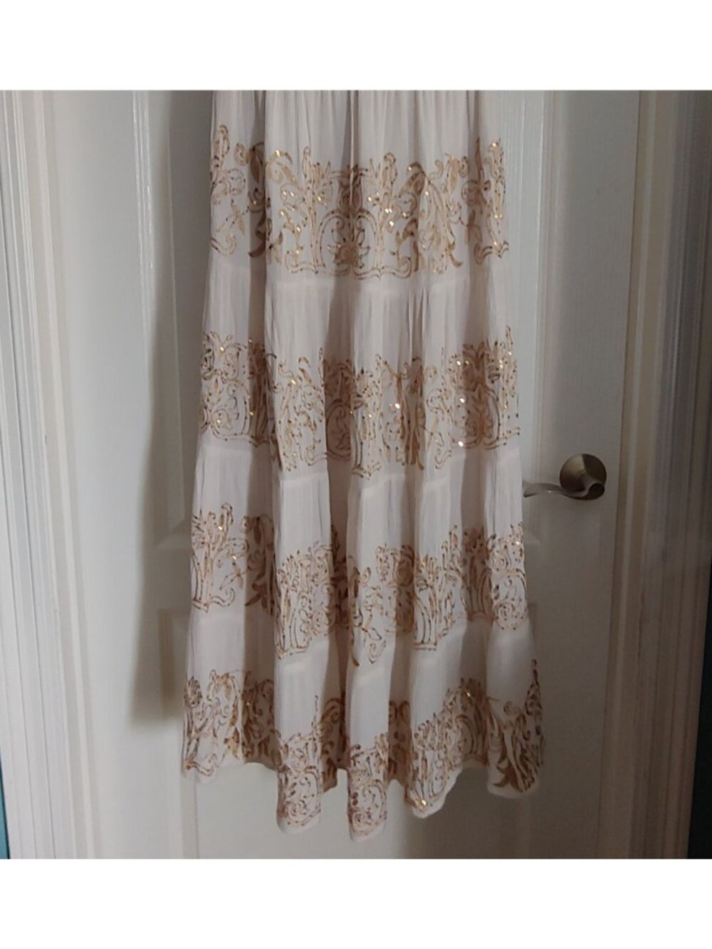 Boston Proper Boho Romantic Maxi Dress Cottagecore Whimsical Milkmaid Smocked S - Picture 8 of 12